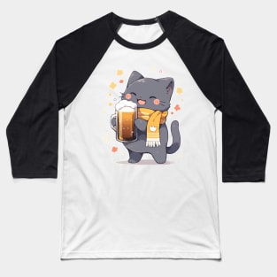 Beer Cat Baseball T-Shirt